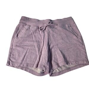 Athletic Works Womens Lounge Shorts Purple Heathered Drawstring Pockets Size S